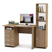 Уголок школьника Лайт-4 с надстройкой  (ПСЛТ-4-СН + СТЛТ-1)-Дуб сонома