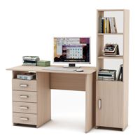 Уголок школьника Лайт-4 с надстройкой  (ПСЛТ-4-СН + СТЛТ-1)-Дуб-молочный