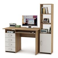 Уголок школьника Лайт-4К  (ПСЛТ-4К + СТЛТ-1)-Дуб-сонома/Белый