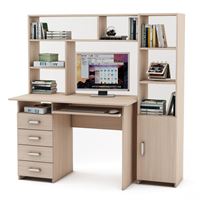 Уголок школьника Лайт-4К с надстройкой (ПСЛТ-4К-СН + СТЛТ-1)-Дуб-молочный