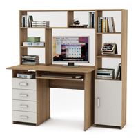 Уголок школьника Лайт-4К с надстройкой (ПСЛТ-4К-СН + СТЛТ-1)-Дуб-сонома/Белый