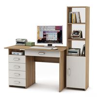 Уголок школьника Лайт-4Я (ПСЛТ-4Я + СТЛТ-1)-Дуб-сонома/Белый