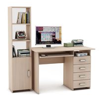 Уголок школьника Лайт-5К  (ПСЛТ-5К + СТЛТ-1)-Дуб-молочный