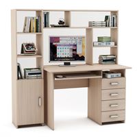 Уголок школьника Лайт-5К с надстройкой (ПСЛТ-5К-СН + СТЛТ-1)-Дуб-молочный