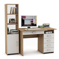 Уголок школьника Лайт-5Я (ПСЛТ-5Я + СТЛТ-1)-Дуб-сонома/Белый