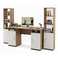 Уголок школьника Лайт-6 (СТЛТ-1 + ПСЛТ-6 + СТЛТ-1)-Дуб-сонома/Белый