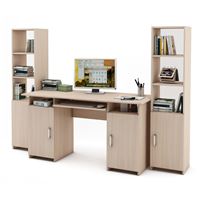 Уголок школьника Лайт-6К  (СТЛТ-1 + ПСЛТ-6К + СТЛТ-1)-Дуб-молочный