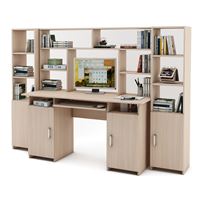 Уголок школьника Лайт-6К с надстройкой (СТЛТ-1 + ПСЛТ-6К-СН + СТЛТ-1)-Дуб-молочный