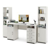 Уголок школьника Лайт-7 (СТЛТ-1 + ПСЛТ-7 + СТЛТ-1)-Белый