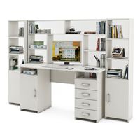 Уголок школьника Лайт-7 с надстройкой  (СТЛТ-1 + ПСЛТ-7-СН + СТЛТ-1)-Белый