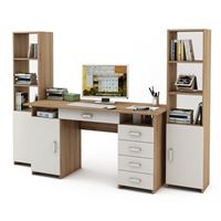 Уголок школьника Лайт-7Я (СТЛТ-1 + ПСЛТ-7Я + СТЛТ-1)-Дуб-сонома/Белый