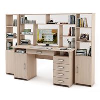 Уголок школьника Лайт-7Я с надстройкой (СТЛТ-1 + ПСЛТ-7Я-СН + СТЛТ-1)-Дуб-молочный