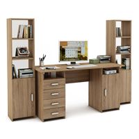 Уголок школьника Лайт-8 (СТЛТ-1 + ПСЛТ-8 + СТЛТ-1)-Дуб сонома