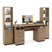 Уголок школьника Лайт-8К  (СТЛТ-1 + ПСЛТ-8К + СТЛТ-1)-Дуб сонома