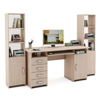 Уголок школьника Лайт-8К  (СТЛТ-1 + ПСЛТ-8К + СТЛТ-1)-Дуб-молочный