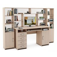 Уголок школьника Лайт-8К с надстройкой (СТЛТ-1 + ПСЛТ-8К-СН + СТЛТ-1)-Дуб-молочный