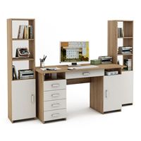 Уголок школьника Лайт-8Я (СТЛТ-1 + ПСЛТ-8Я + СТЛТ-1)-Дуб-сонома/Белый