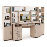 Уголок школьника Лайт-8Я с надстройкой (СТЛТ-1 + ПСЛТ-8Я-СН + СТЛТ-1)-Дуб-молочный