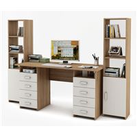 Уголок школьника Лайт-9 (СТЛТ-1 + ПСЛТ-9 + СТЛТ-1)-Дуб-сонома/Белый