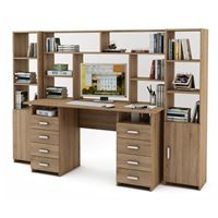 Уголок школьника Лайт-9 с надстройкой  (СТЛТ-1 + ПСЛТ-9-СН + СТЛТ-1)-Дуб сонома