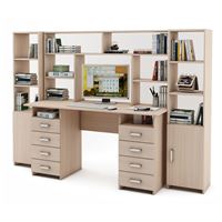 Уголок школьника Лайт-9 с надстройкой  (СТЛТ-1 + ПСЛТ-9-СН + СТЛТ-1)-Дуб-молочный