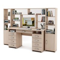 Уголок школьника Лайт-9Я с надстройкой (СТЛТ-1 + ПСЛТ-9Я-СН + СТЛТ-1)-Дуб-молочный