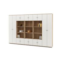 Стеллаж Тунис-8 (ШТ-3Б + СТТ-4 + СТТ-4 + СТТ-4 + ШТ-3Б)-Дуб-сонома/Белый