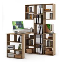 Стеллаж Феликс-3 + стол Феликс-5-Дуб-сонома