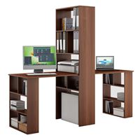 Стеллаж Феликс-4 + стол Феликс-5 + стол Феликс-5-Итальянский-орех