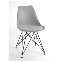 Стул с металлическим основанием 635-A BK-ML (GREY-10/металл черный)