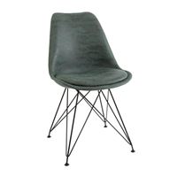 Стул на металлокаркасе 635-A BK-ML (GREEN MR-202/металл черный/Ткань)