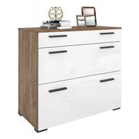 Комод Берн K94 ДУБ КРАФТ + БЕЛЫЙ ГЛЯНЕЦ