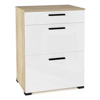 Комод Эдмонтон K64 ДУБ СОНОМА + БЕЛЫЙ ГЛЯНЕЦ