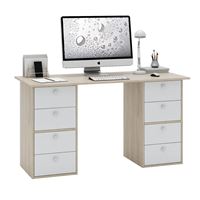 Стол двухтумбовый Прайм-60 дуб сонома / белый