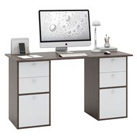 Стол двухтумбовый Прайм-62 венге / белый