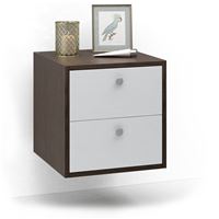 Тумба прикроватная Прайм-11-1 подвесная / напольная венге / белый