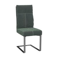 Стул Лофт/Металл Матированная сталь/Ткань, велюр Дана 06, Зеленый