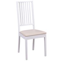 Стул Родос 2/Массив бука Белый матовый/ЭкокожаБежевый 115