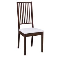 Стул Родос 2/Массив бука Орех темный/ЭкокожаБелый 211