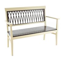 Банкетка Кристиан/Массив березы/Тон 10, RAL 1015 Слоновая кость/Тон 7 Орех темный/