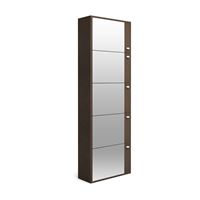 Обувной шкаф 5С /Зеркало/60*23*178/Венге темный/Венге темный/