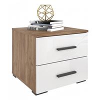 Тумбочка Берн T45 ( Тумба прикроватная БЕРН Т45 ДУБ КРАФТ + БЕЛЫЙ ГЛЯН)