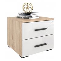 Тумбочка Эдмонтон T45 ( Тумба прикроватная ЭДМОНТОН Т45 ДУБ СОНОМА + БЕЛЫЙ)