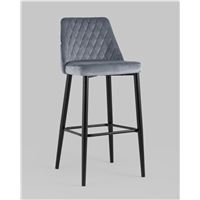 Стул барный Диего велюр серый