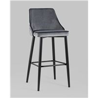 Стул барный Коби велюр серый