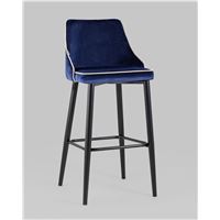 Стул барный Коби велюр синий