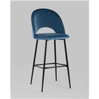 Стул барный Меган велюр пыльно-синий
