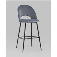 Стул барный Меган велюр серый