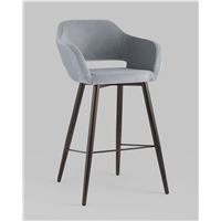 Стул барный Саймон велюр серый