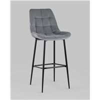 Стул барный Флекс велюр серый